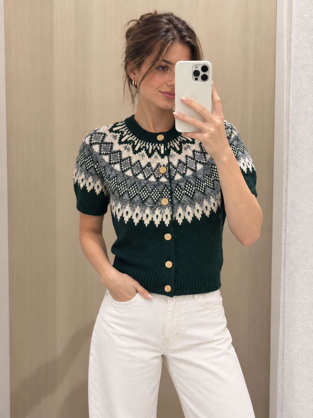 Rosalie Isle Short-Sleeve Cardigan