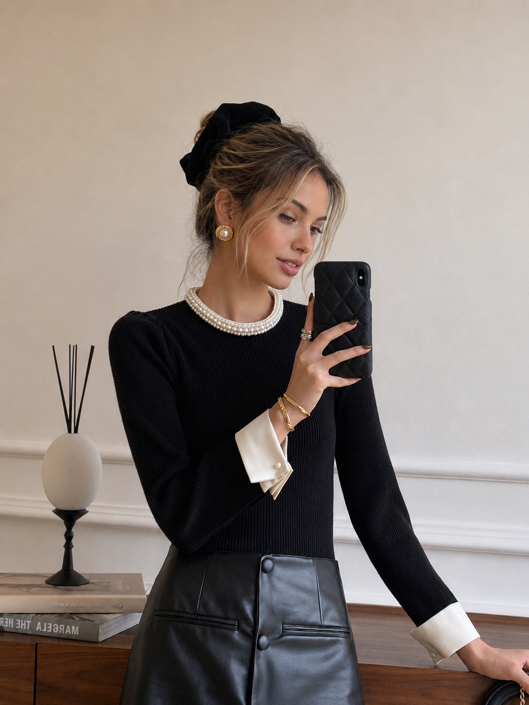 Camille Trim Pearl-Detail Sweater — photo 4