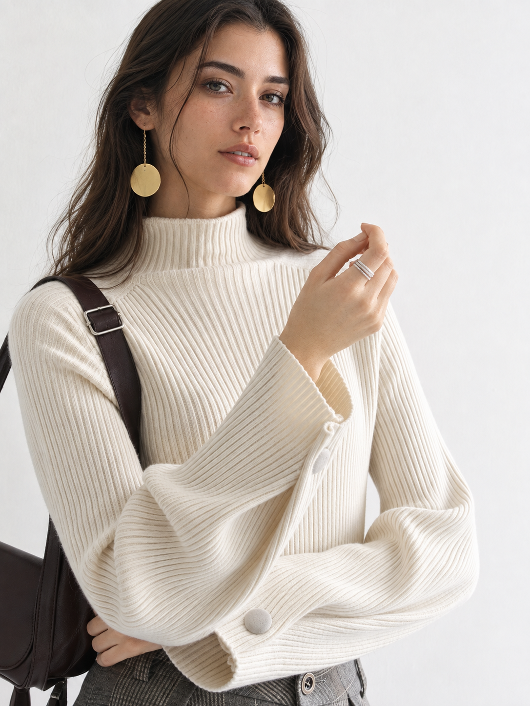 Audrey Plain Ribbed Sweater