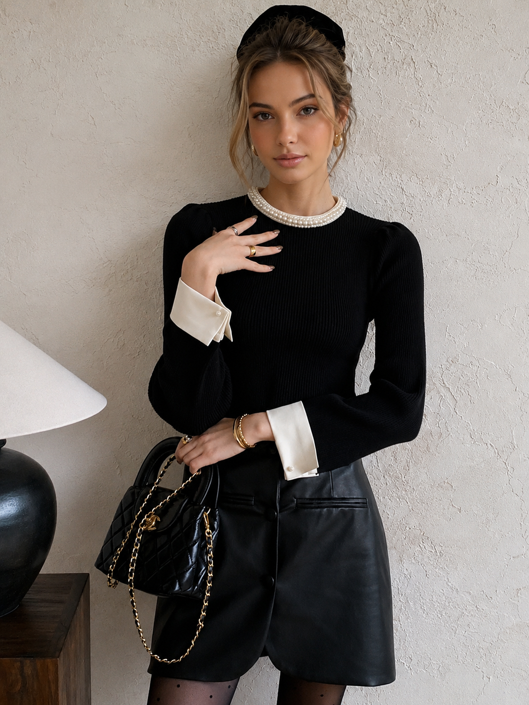 Camille Trim Pearl-Detail Sweater — photo 3
