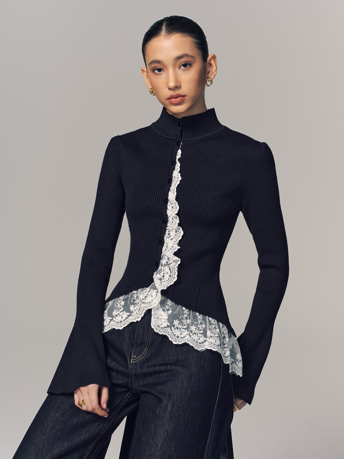 Cleo Lace Trim Cardigan — photo 4