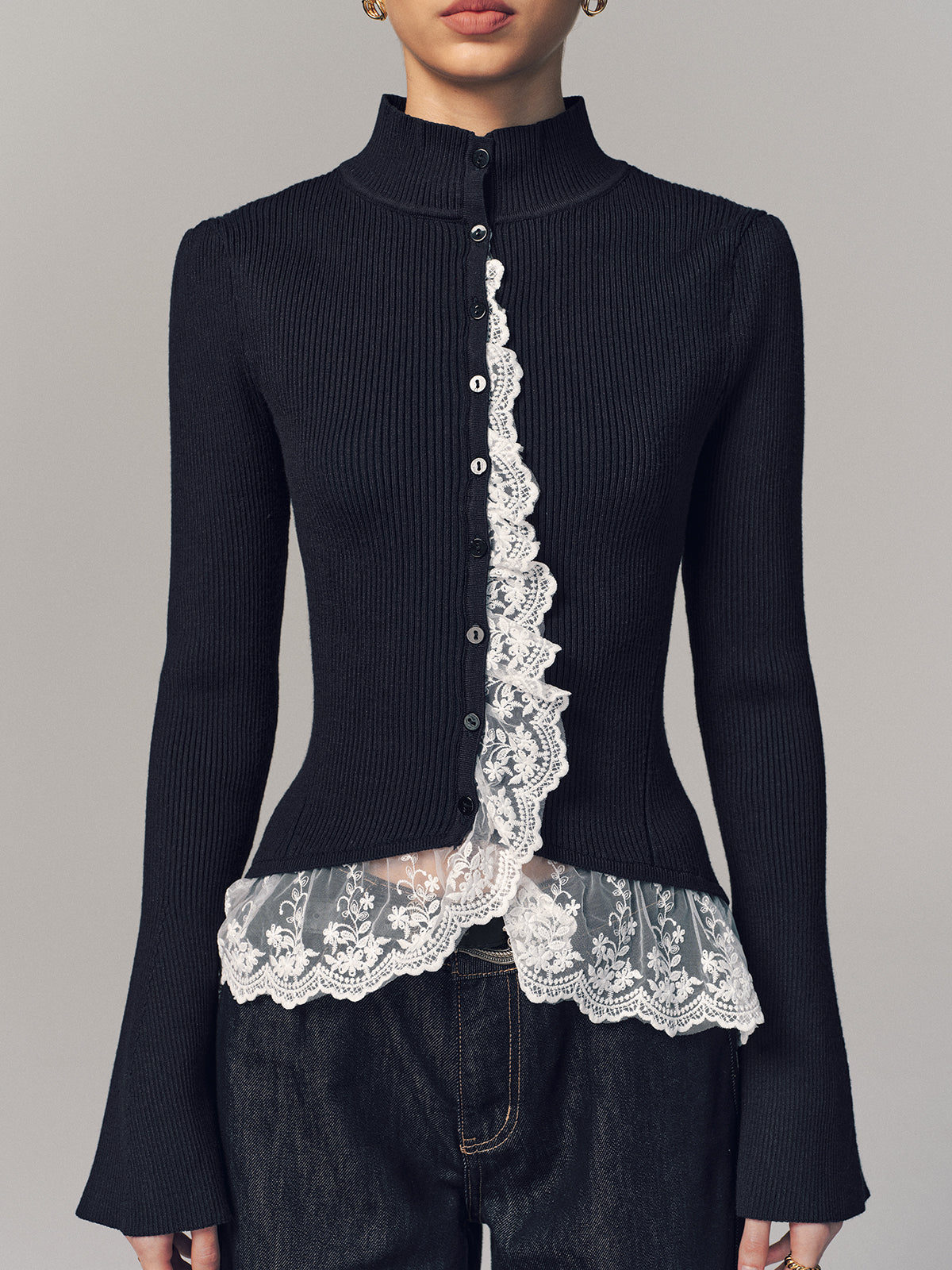 Cleo Lace Trim Cardigan — photo 5