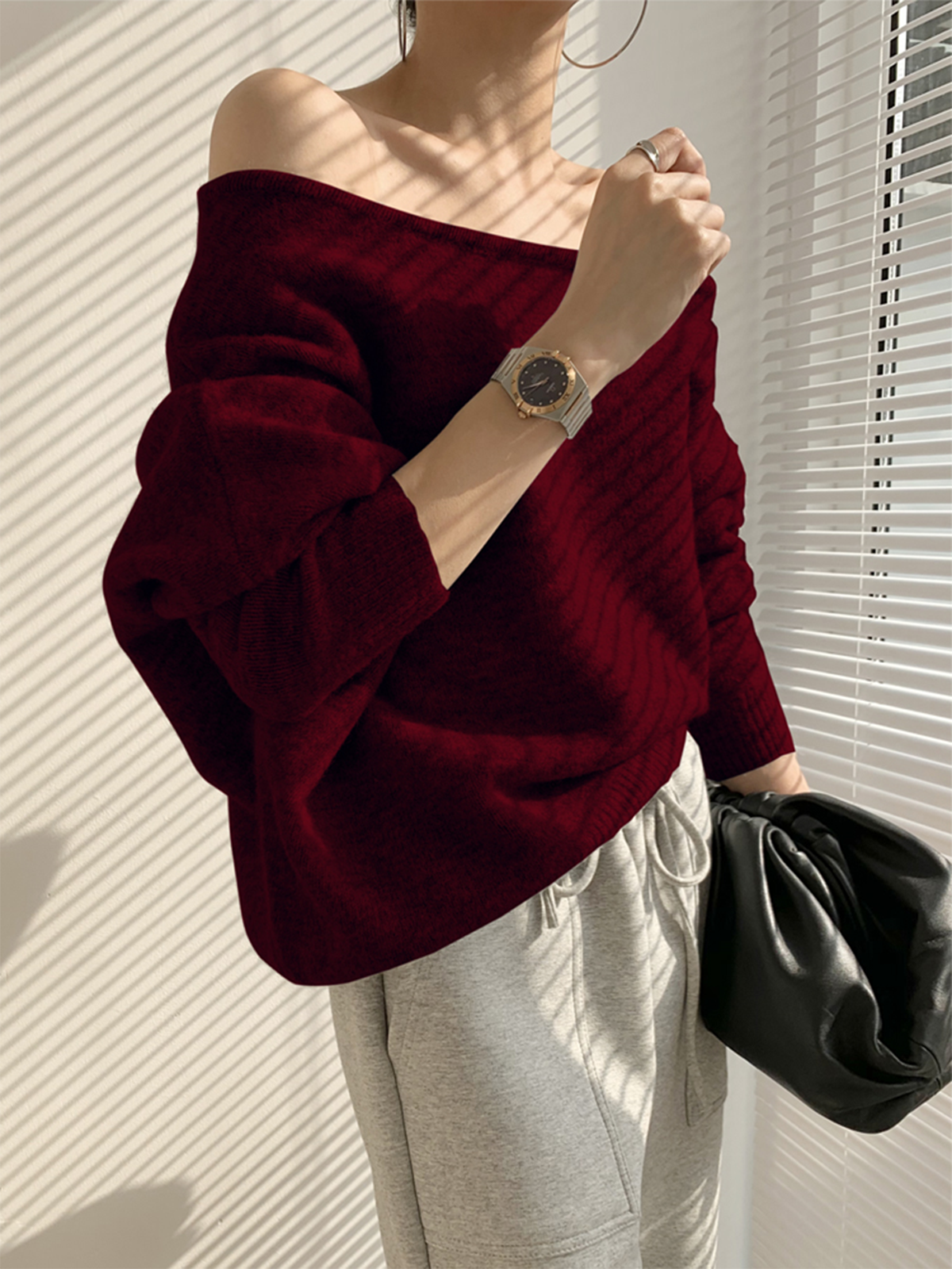 Audrey Shoulder Asymmetric Sweater — photo 7